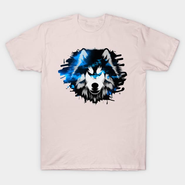 Malamute Spray Paint Mural Poster Art Print T-Shirt by Furrban